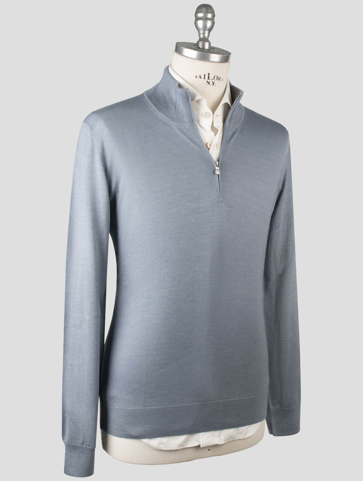 Gran Sasso Gran Sasso Light Blue Cashmere Silk Sweater Crewneck Light Blue 001
