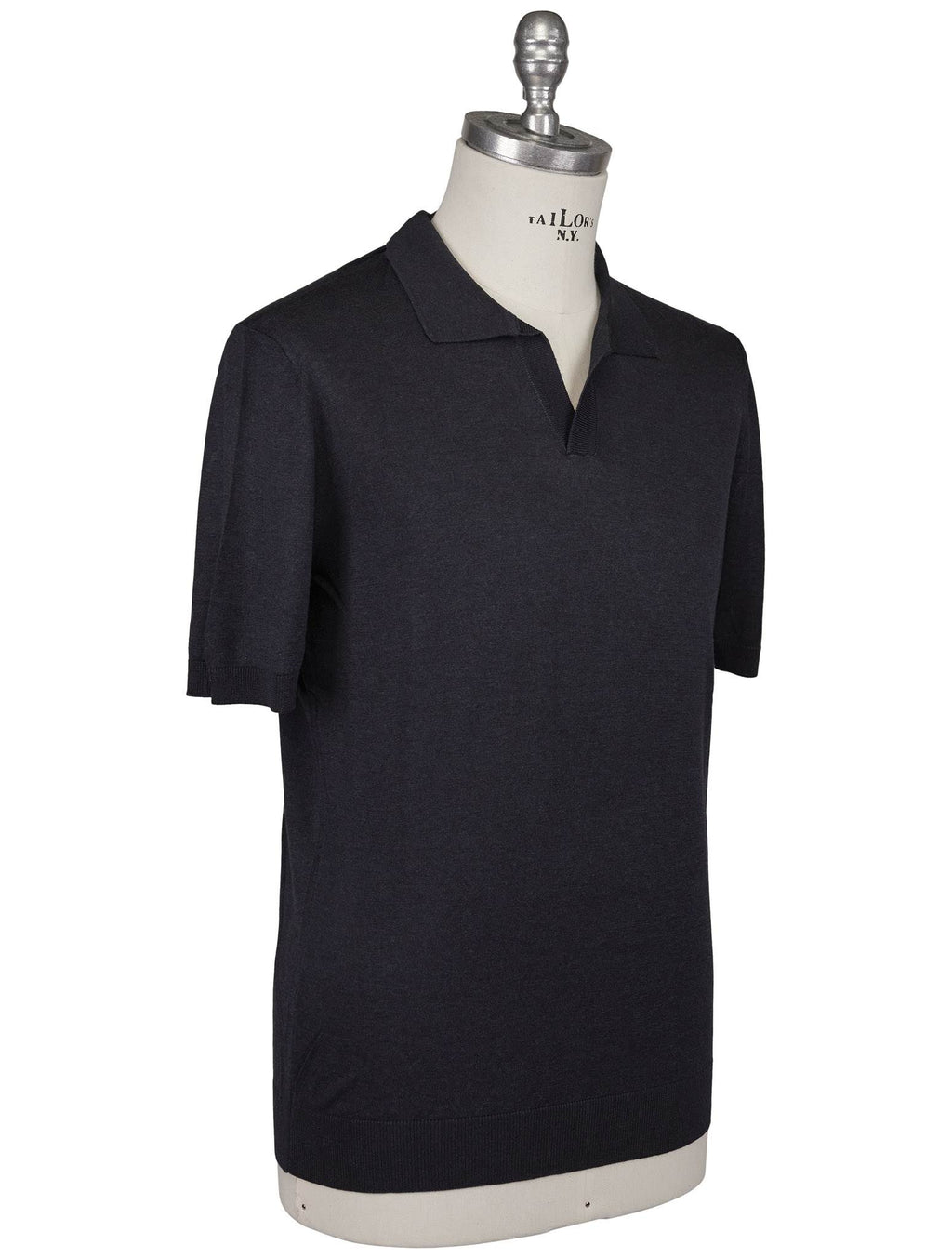 Gran Sasso Gran Sasso Blue Silk Polo Blue 001