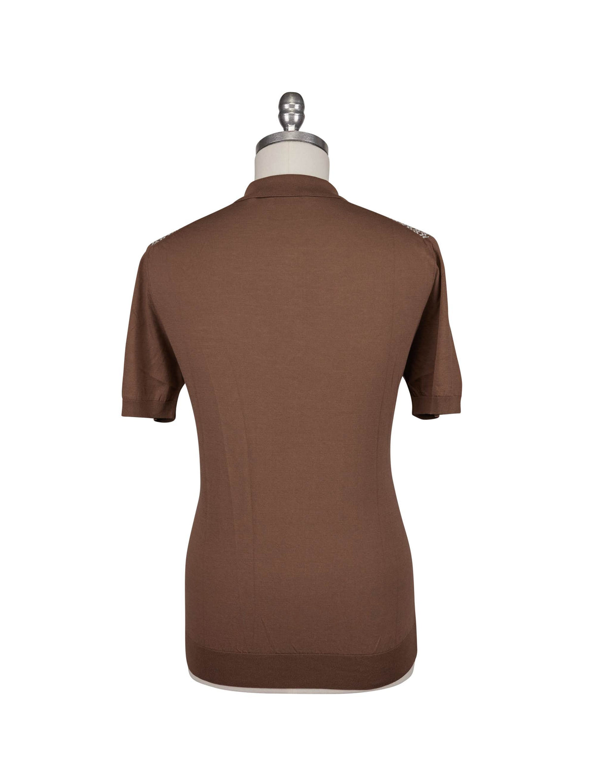 Gran Sasso Brown White Cotton Sweater Polo