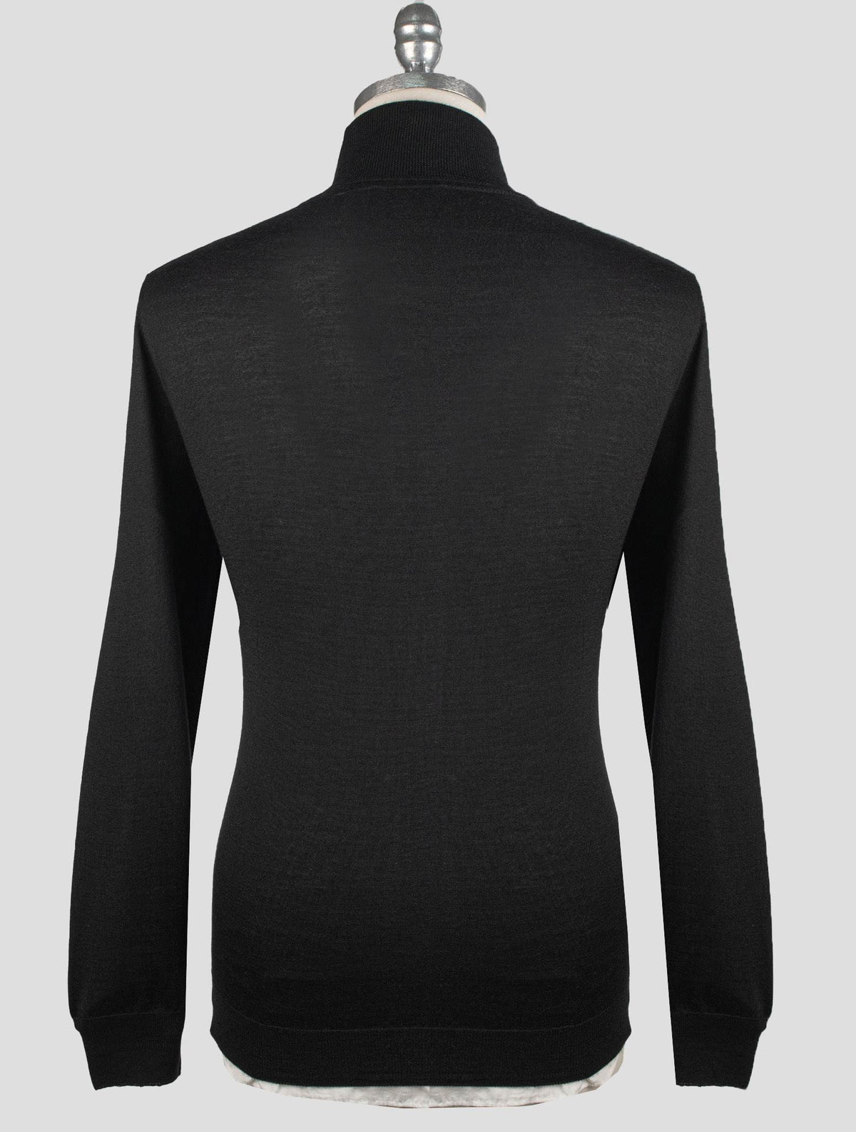 Gran Sasso Black Cashmere Silk Sweater Turtleneck