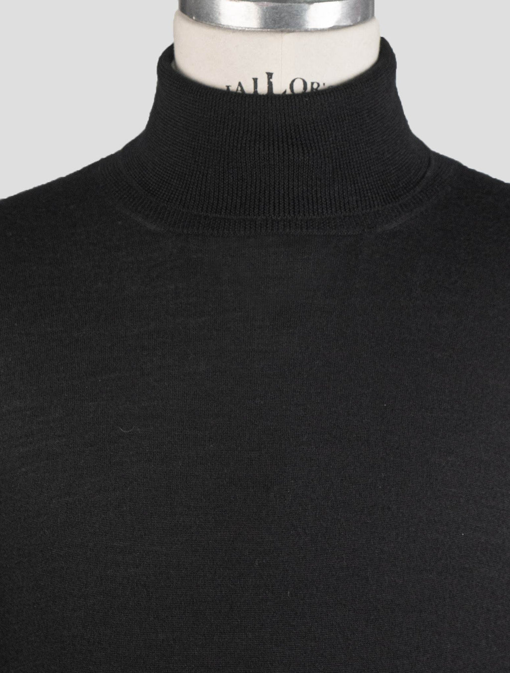 Gran Sasso Black Cashmere Silk Sweater Turtleneck