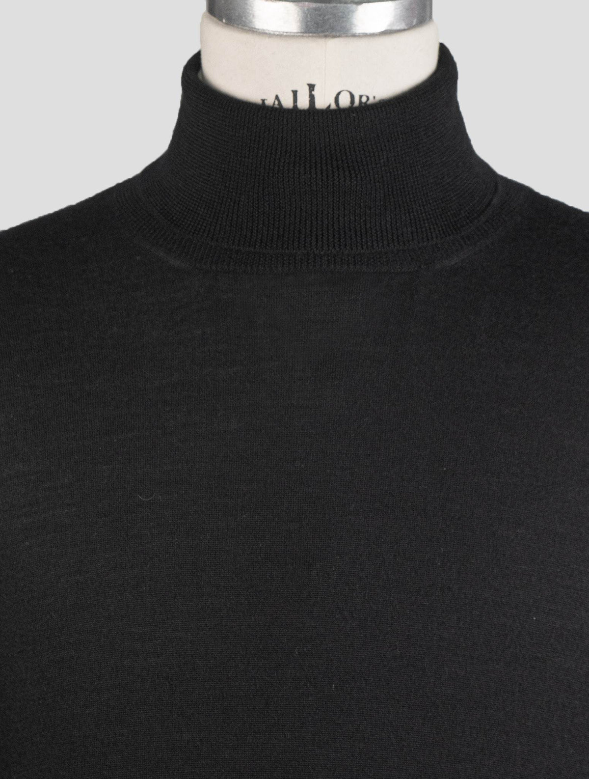 Gran Sasso Black Cashmere Silk Sweater Turtleneck
