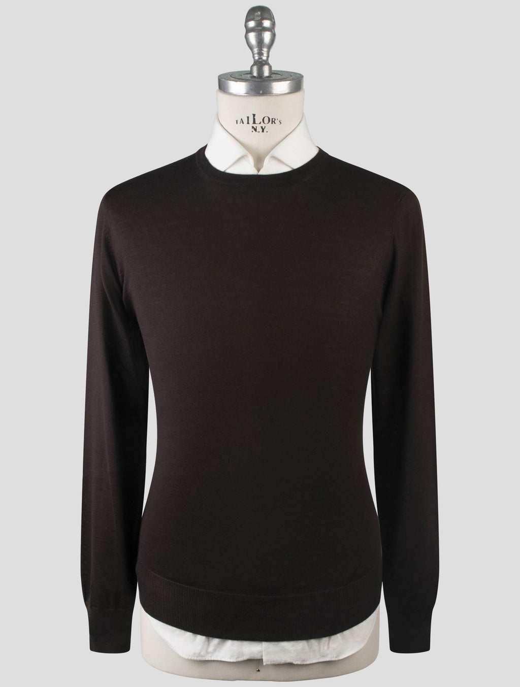 Gran Sasso Brown Cashmere Silk Sweater Crewneck