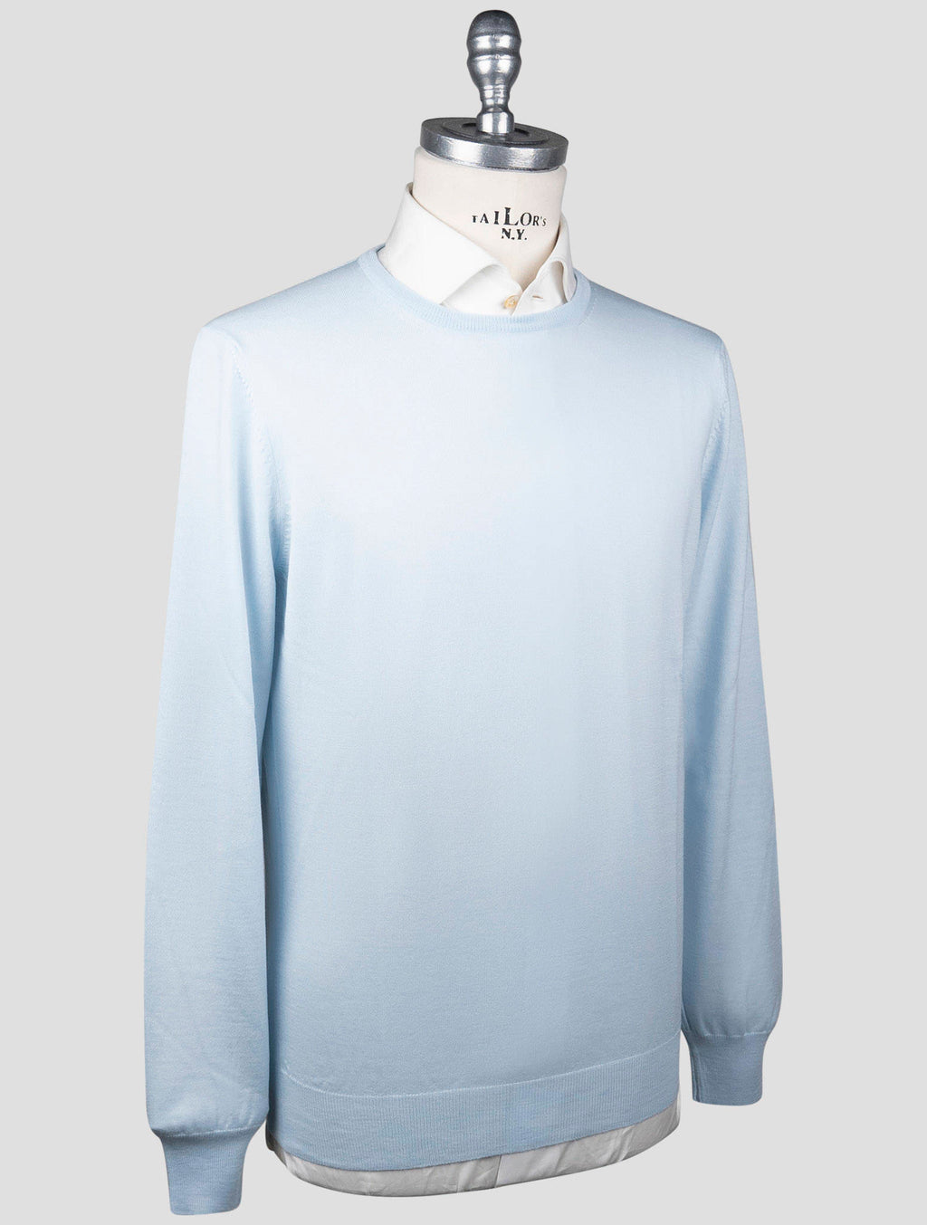 Gran Sasso Gran Sasso Light Blue Virgin Wool Sweater Crewneck Light Blue 001