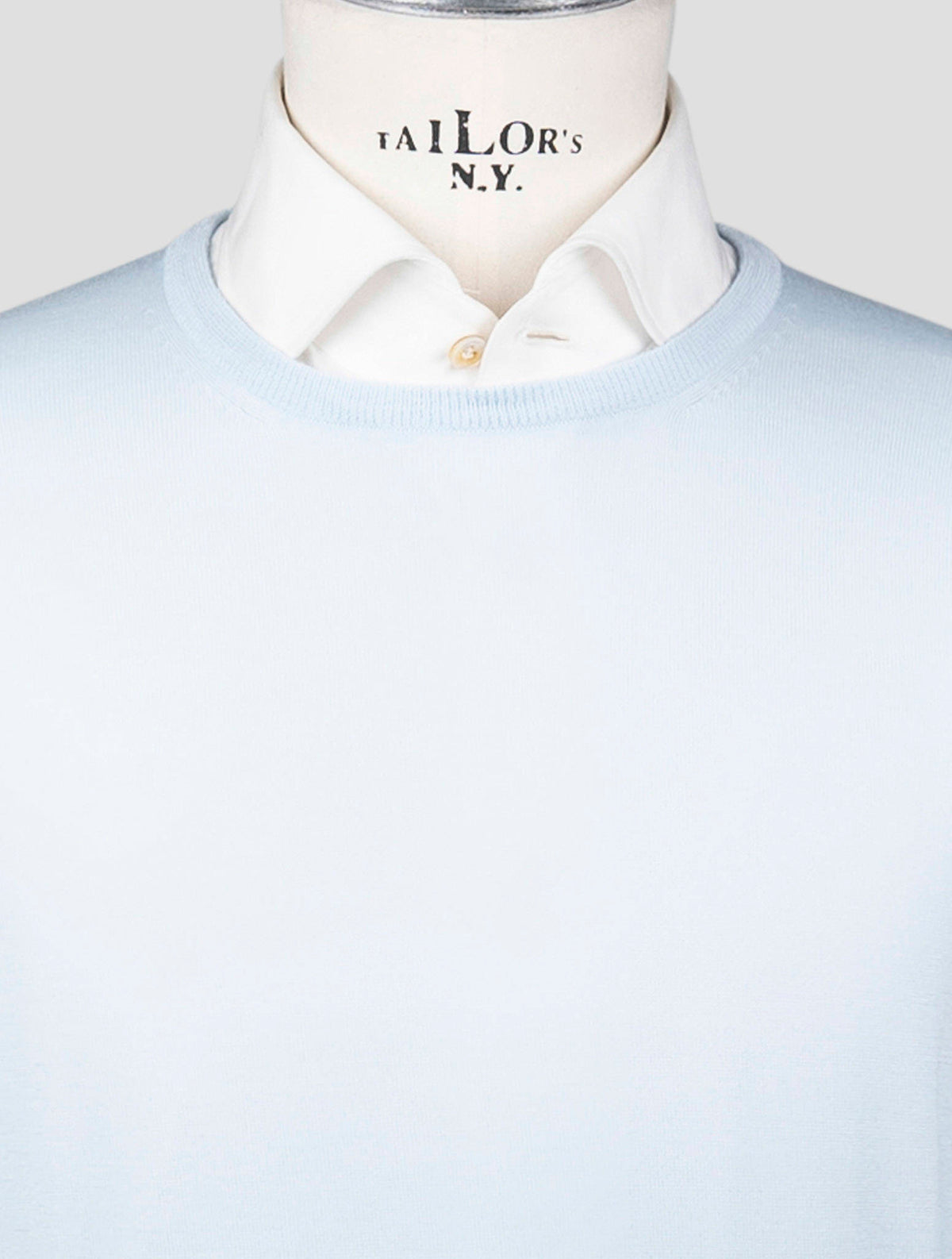 Gran Sasso Light Blue Virgin Wool Sweater Crewneck