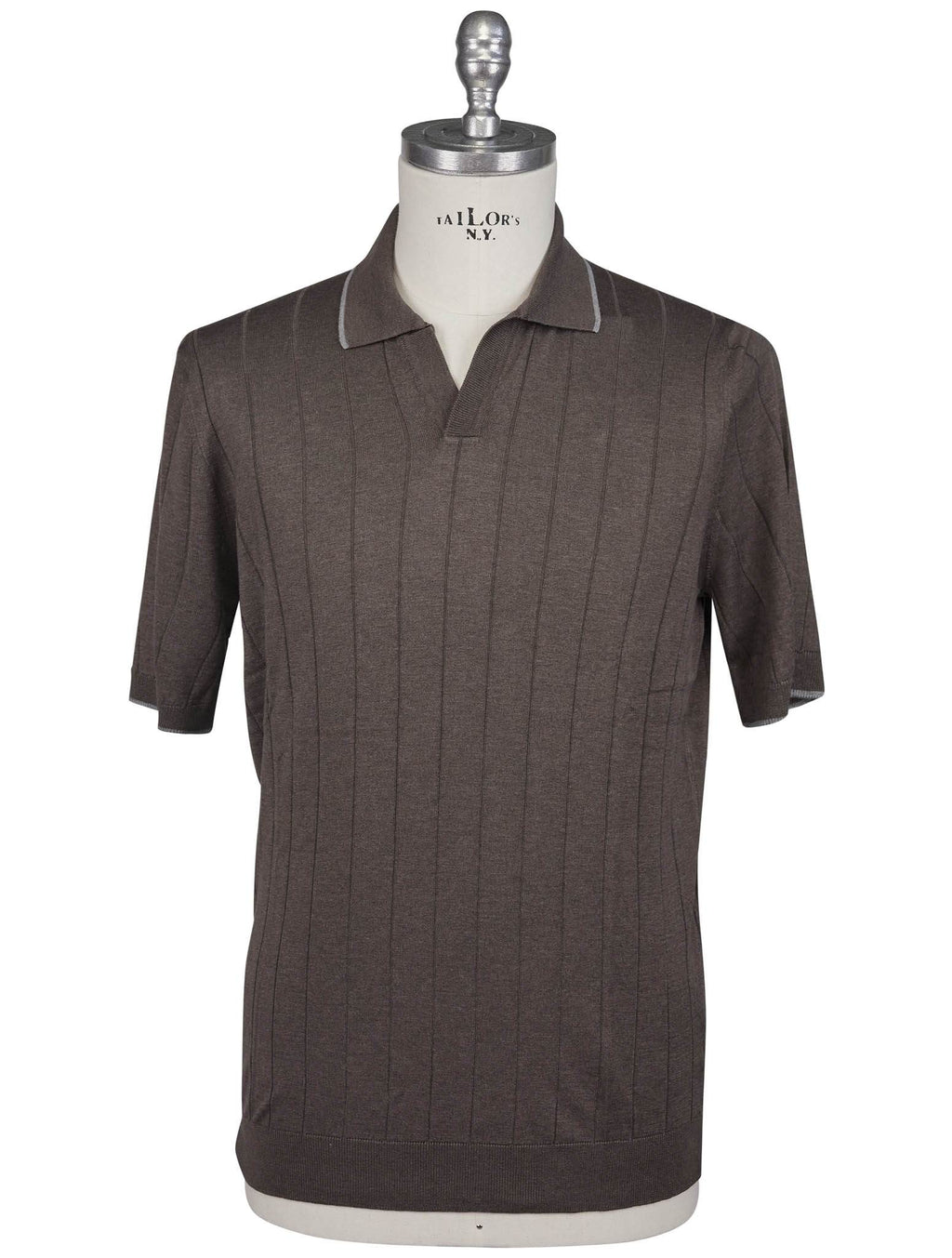 Gran Sasso Brown Silk Polo