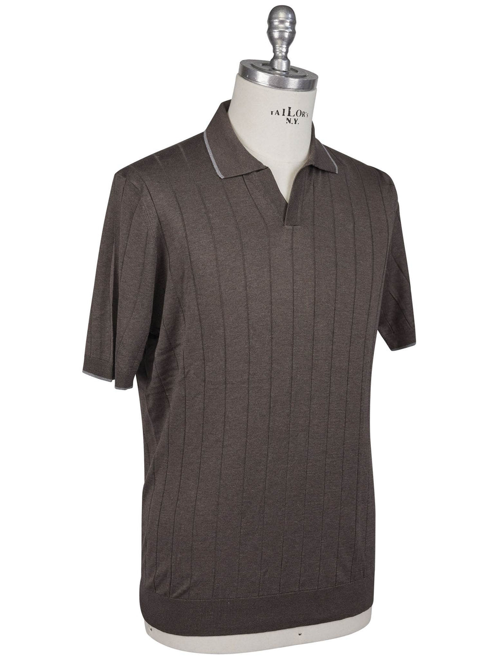 Gran Sasso Gran Sasso Brown Silk Polo Brown 001
