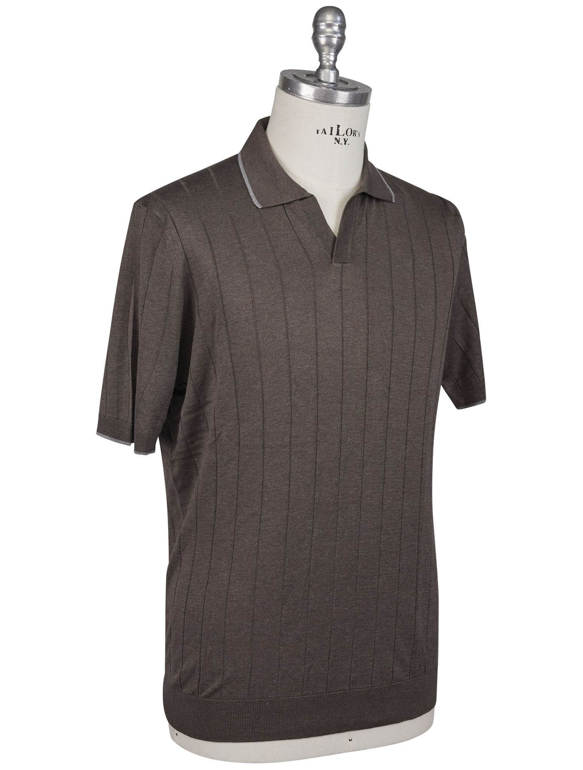 Gran Sasso Gran Sasso Brown Silk Polo Brown 001