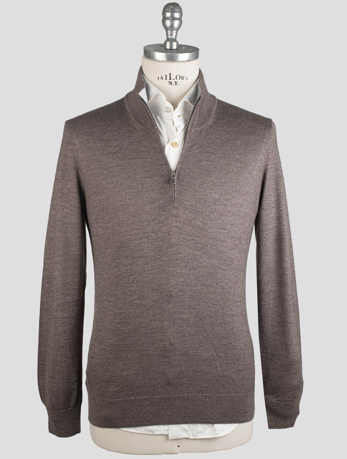 Gran Sasso Gran Sasso Brown Cashmere Silk Sweater Half Zip Brown 000