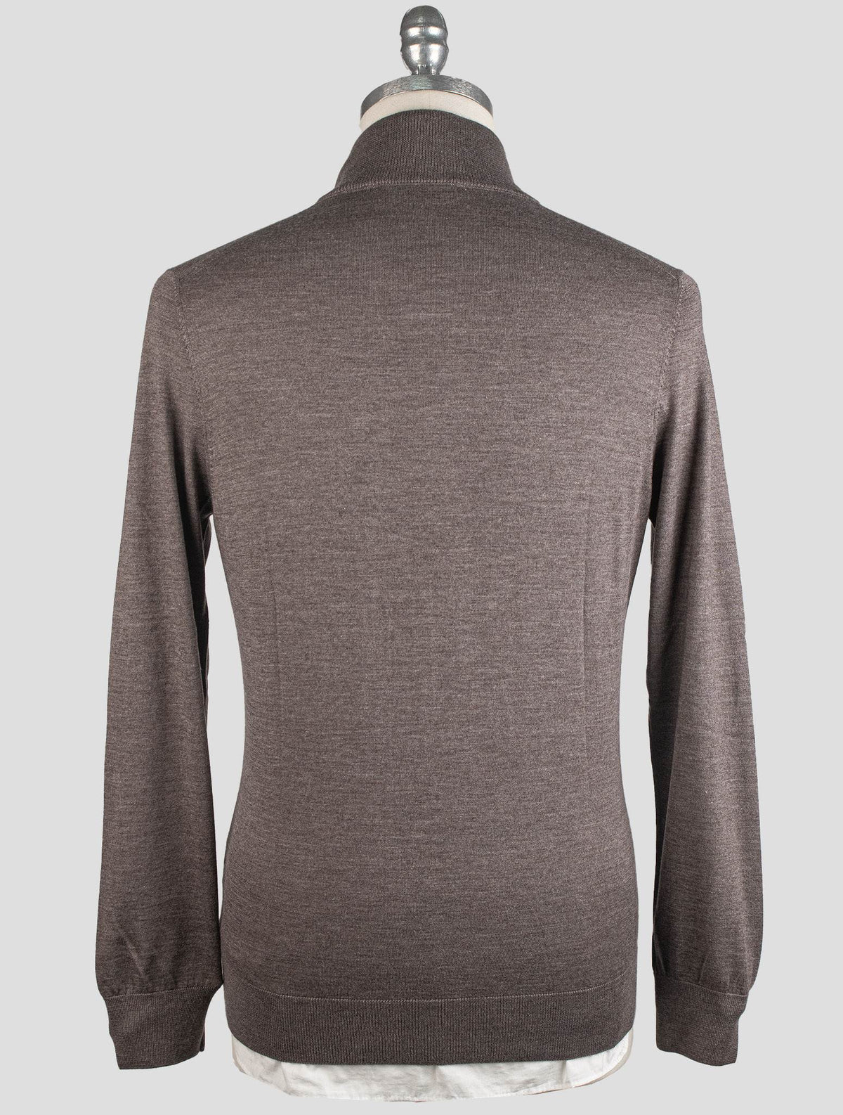 Gran Sasso Brown Cashmere Silk Sweater Half Zip