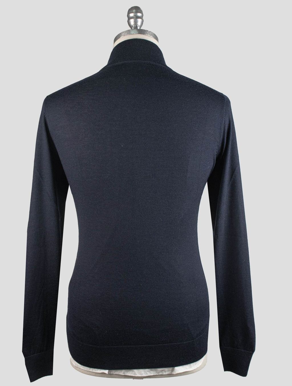 Gran Sasso Blue Cashmere Silk Sweater Half Zip