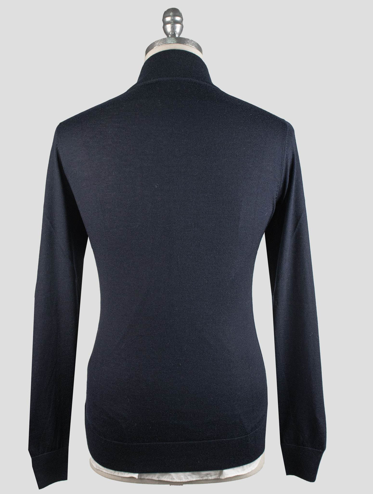 Gran Sasso Blue Cashmere Silk Sweater Half Zip