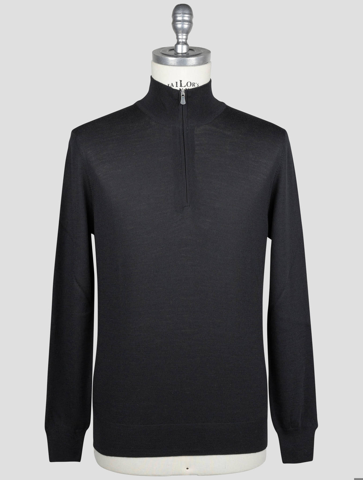 Gran Sasso Gran Sasso Black Virgin Wool Sweater Half Zip Black 000