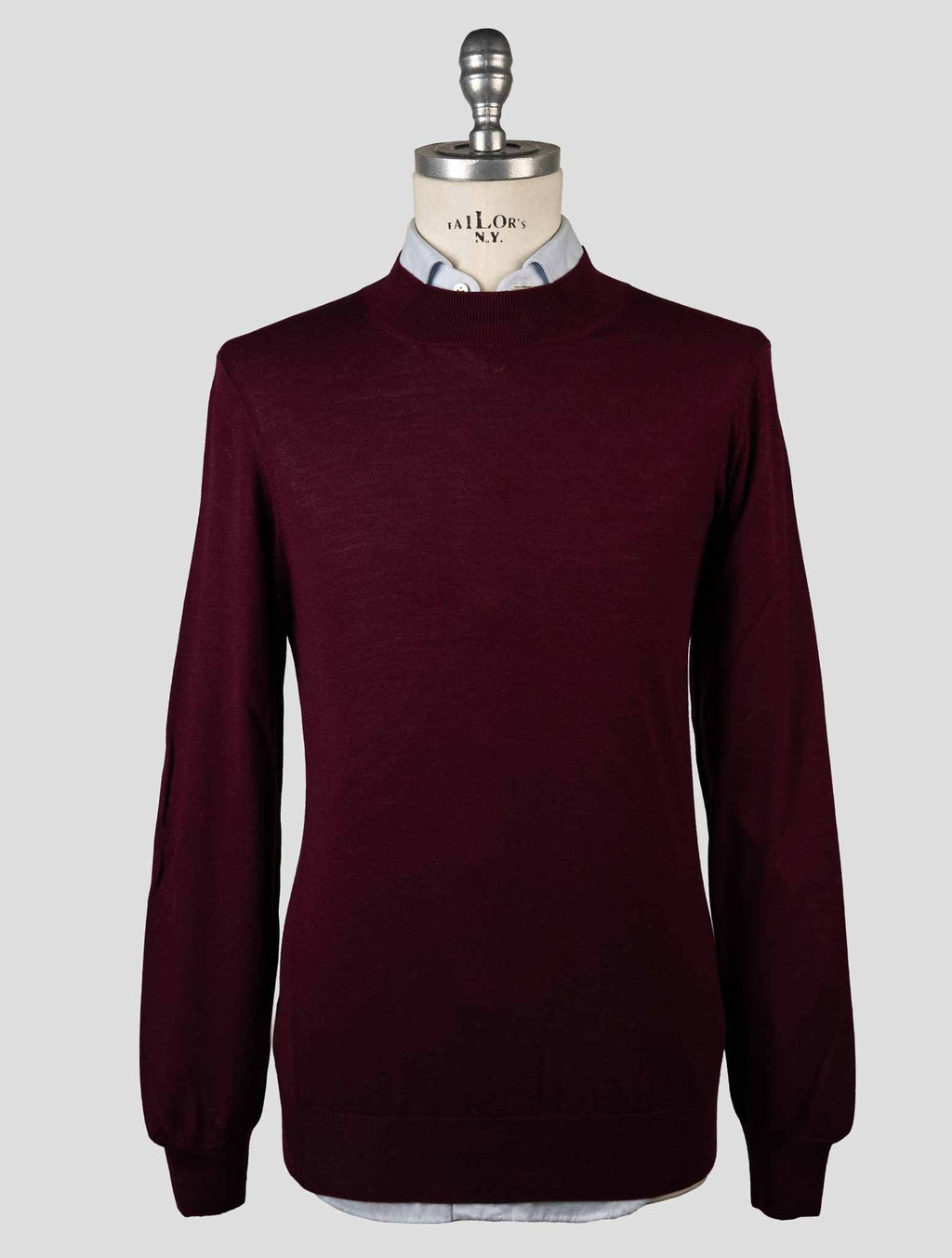 Gran Sasso Burgundy Virgin Wool Sweater Half Neck