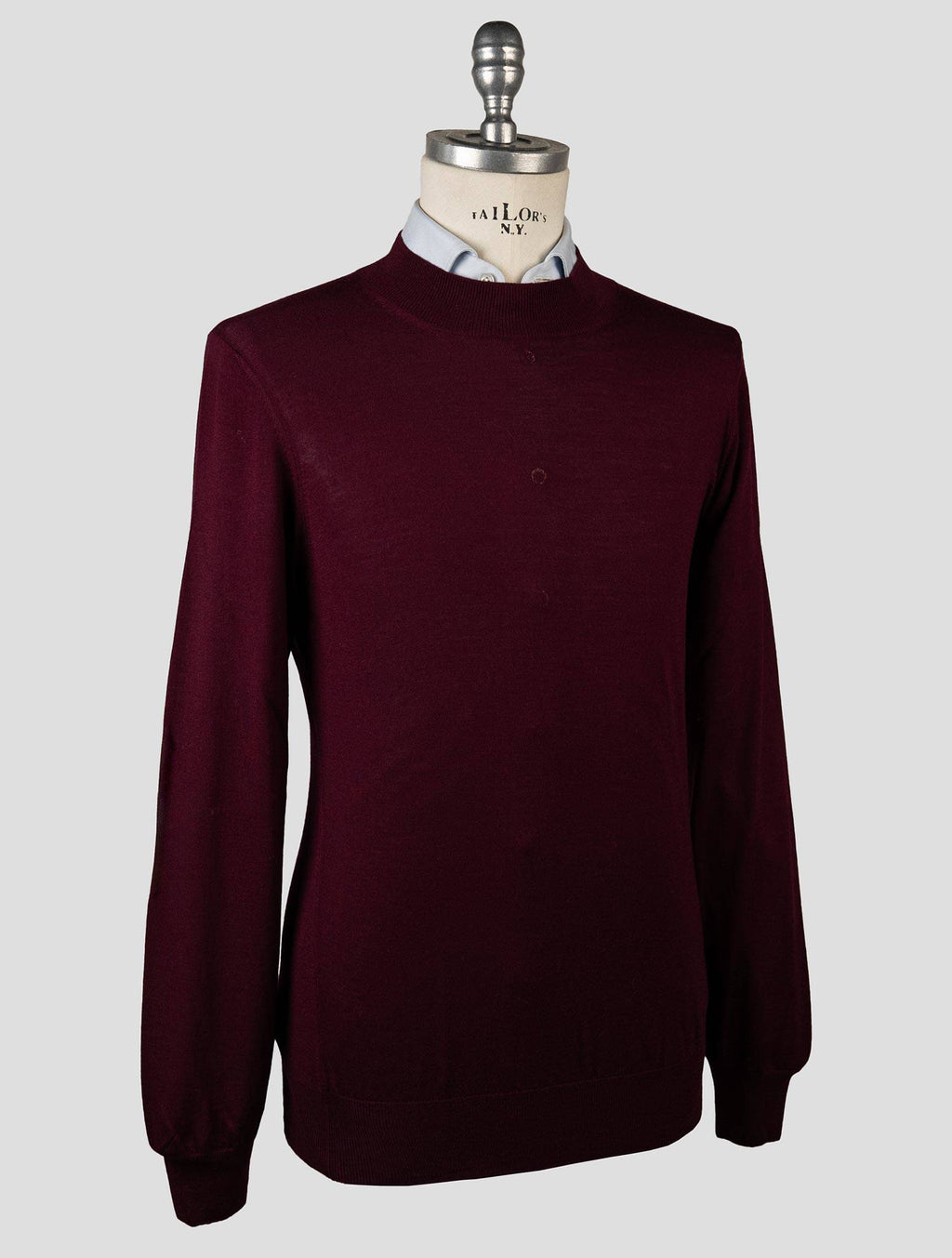Gran Sasso Gran Sasso Burgundy Virgin Wool Sweater Half Neck Burgundy 001
