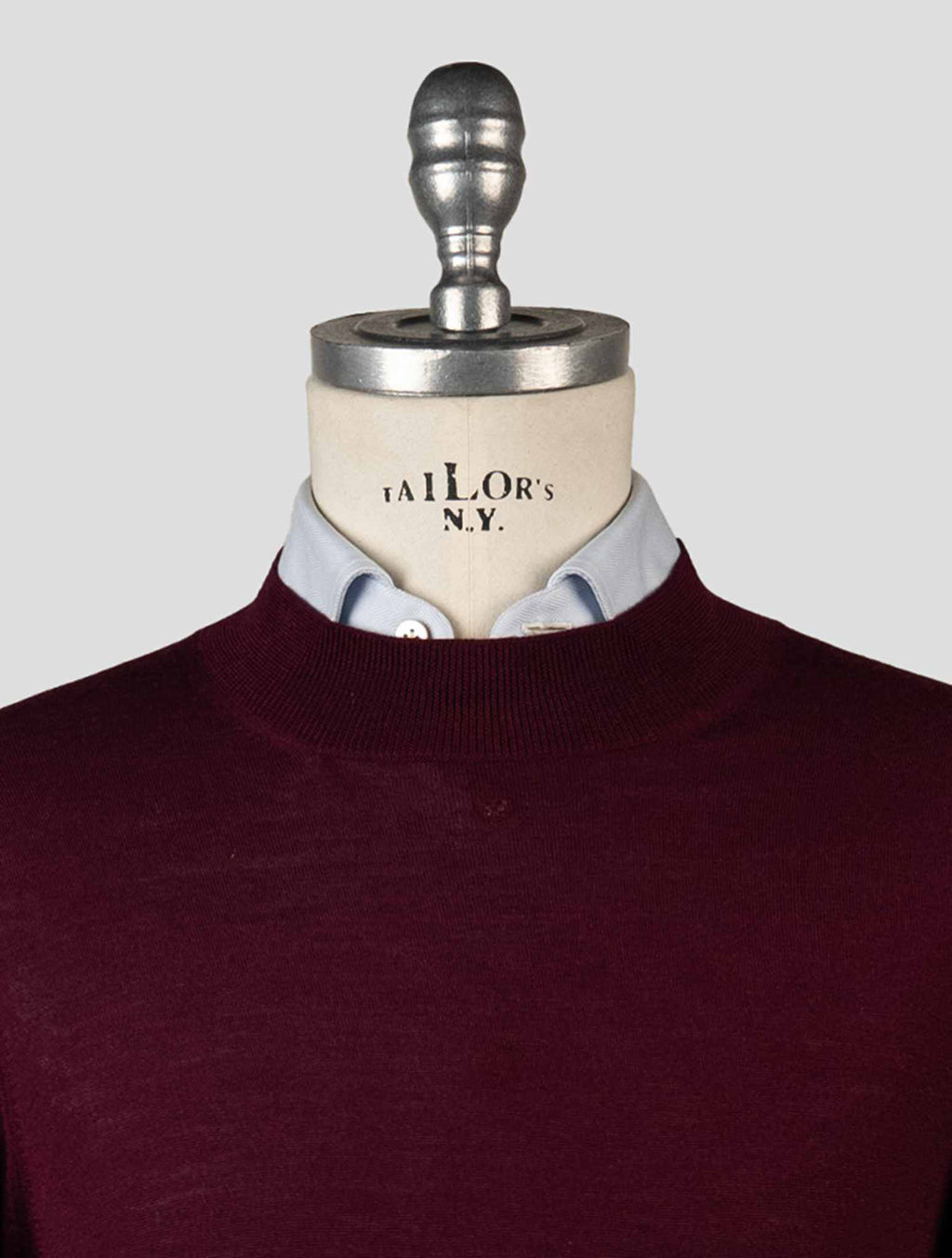 Gran Sasso Burgundy Virgin Wool Sweater Half Neck