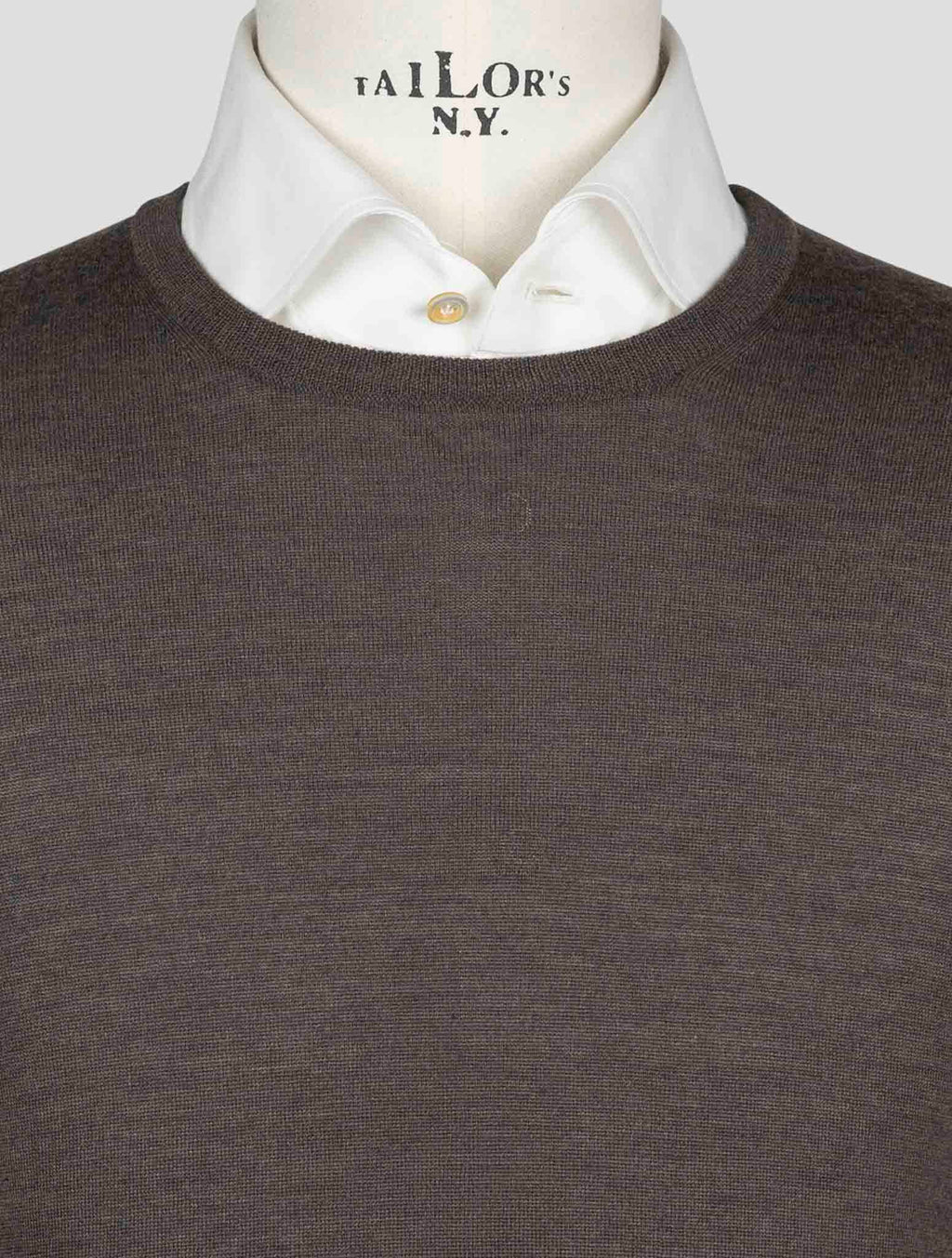 Gran Sasso Brown Virgin Wool Sweater Crewneck