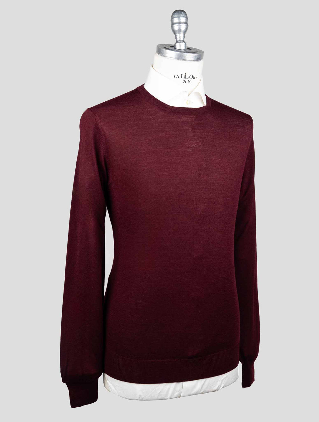 Gran Sasso Gran Sasso Burgundy Virgin Wool Sweater Crewneck Burgundy 001