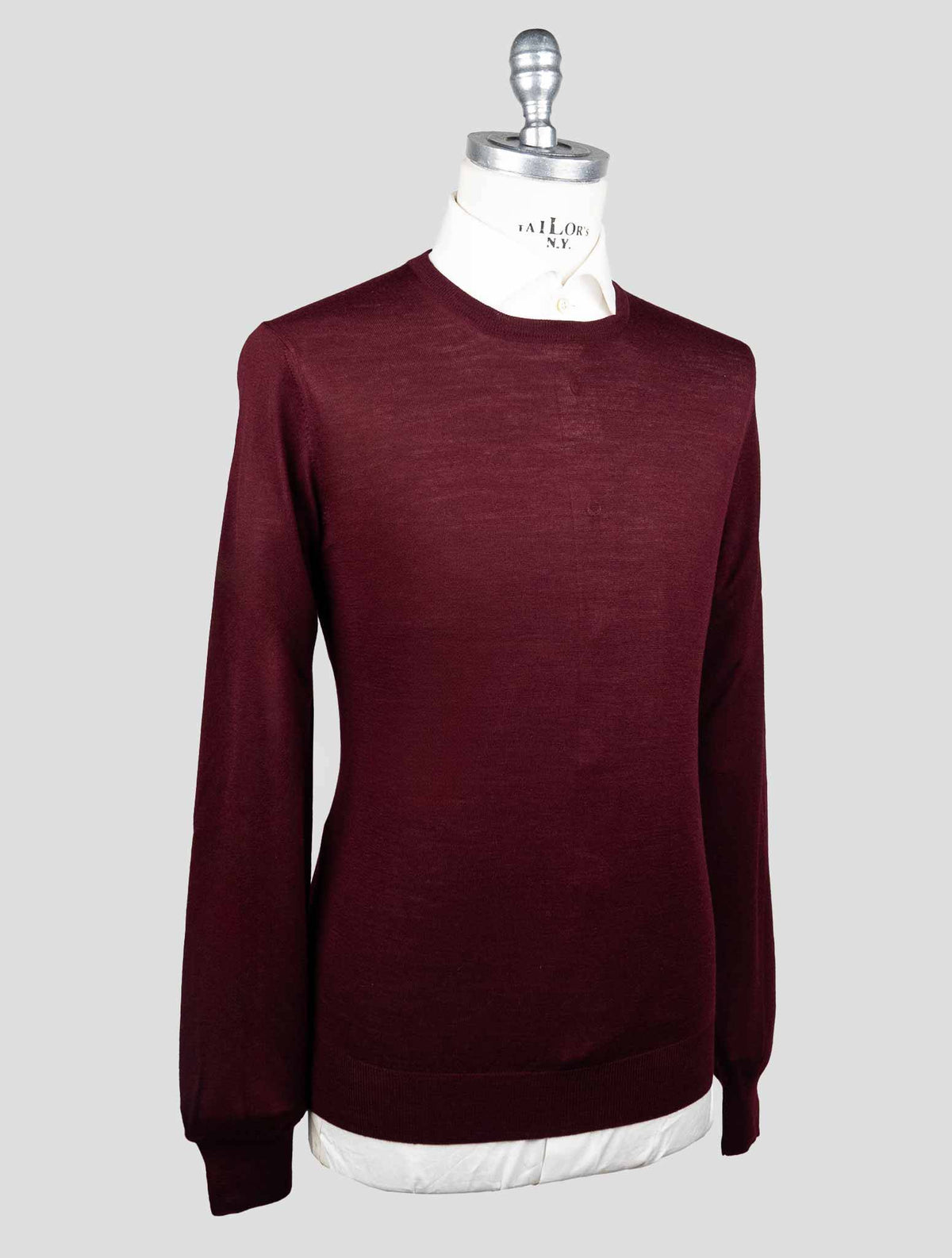 Gran Sasso Gran Sasso Burgundy Virgin Wool Sweater Crewneck Burgundy 001