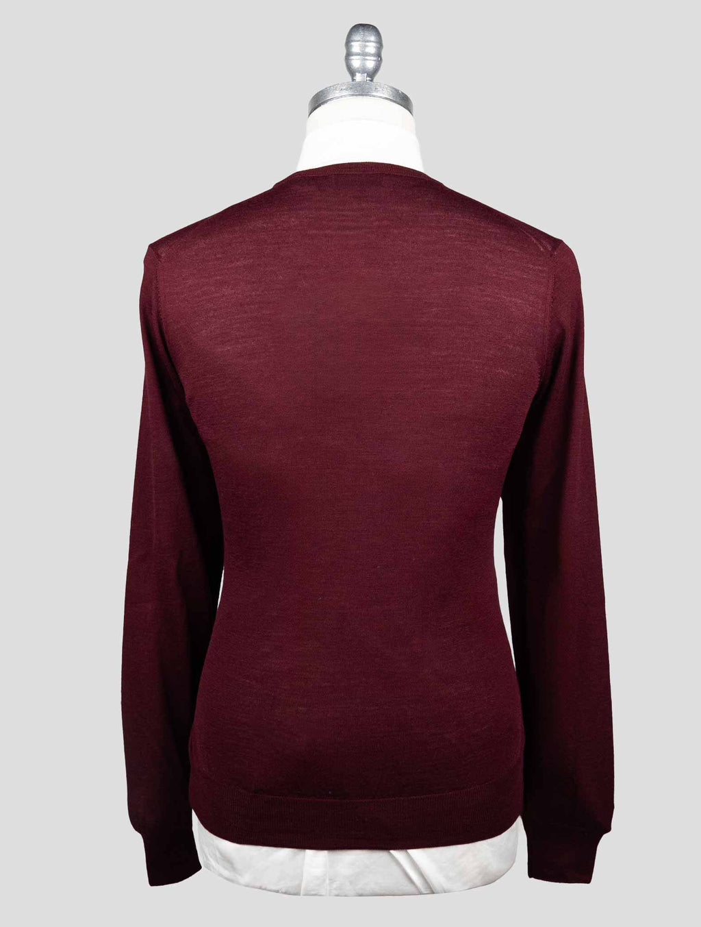 Gran Sasso Burgundy Virgin Wool Sweater Crewneck