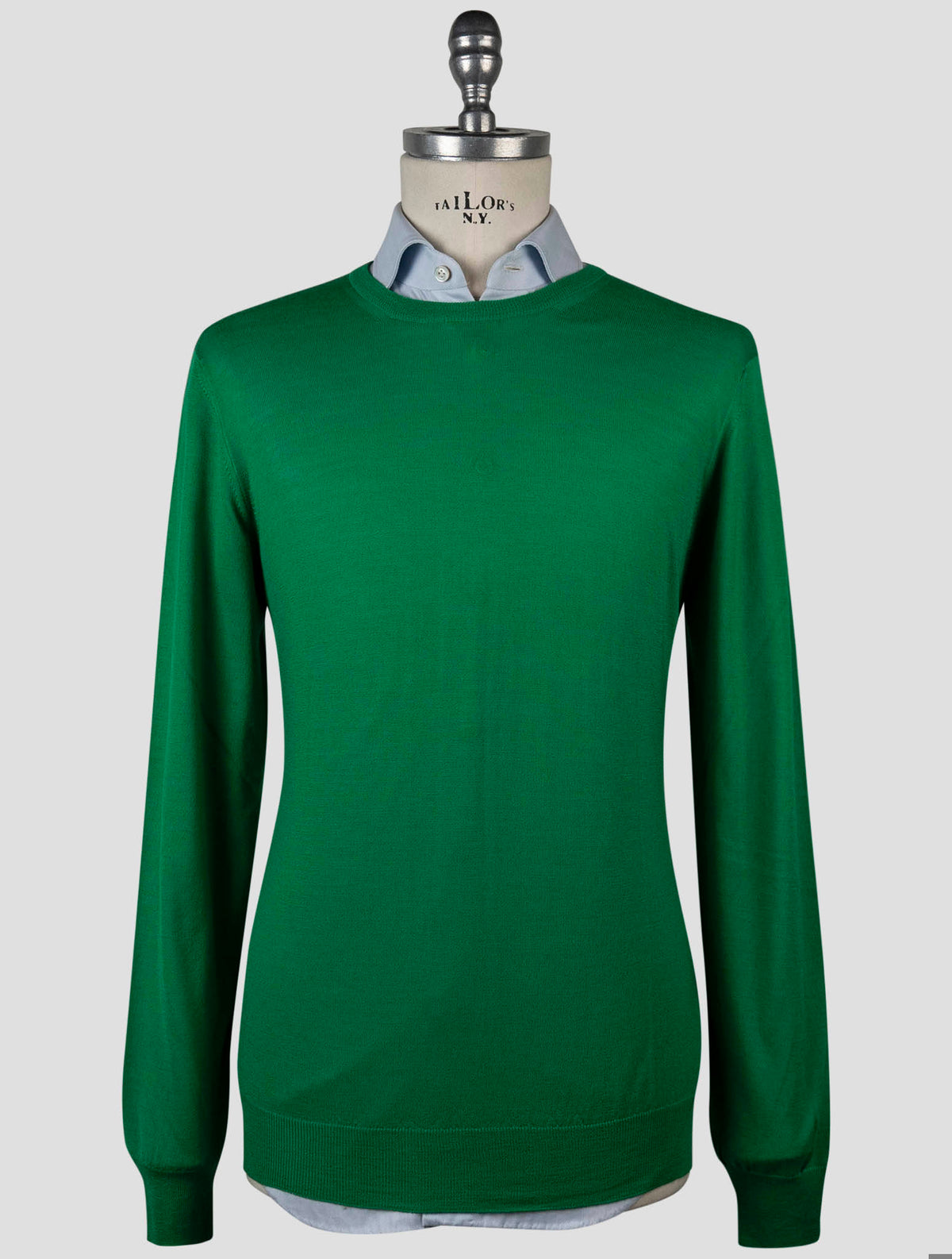 Gran Sasso Green Virgin Wool Sweater Crewneck