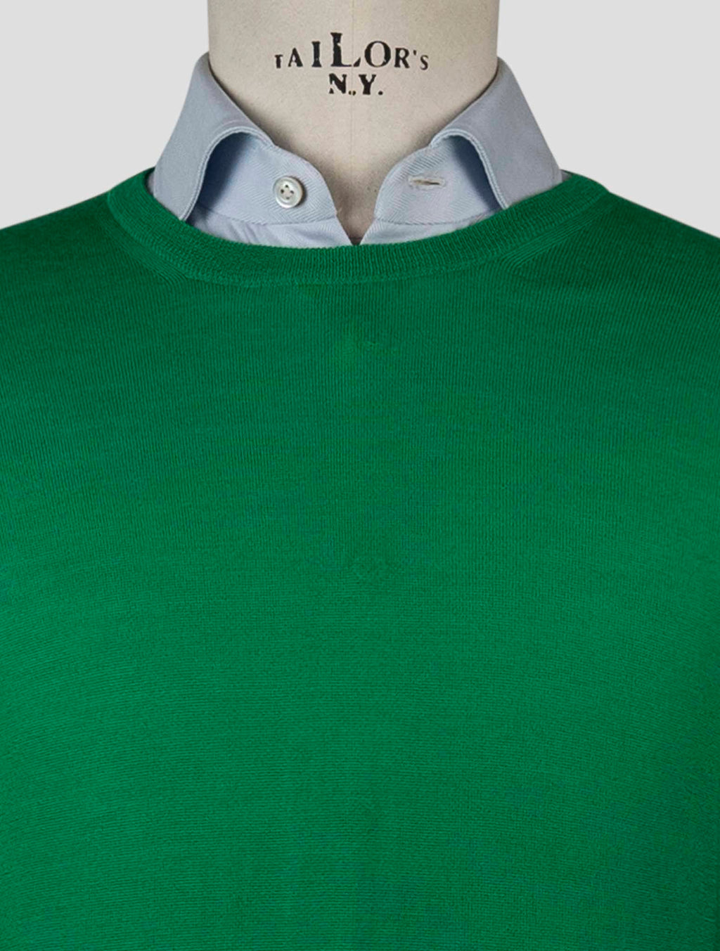 Gran Sasso Green Virgin Wool Sweater Crewneck