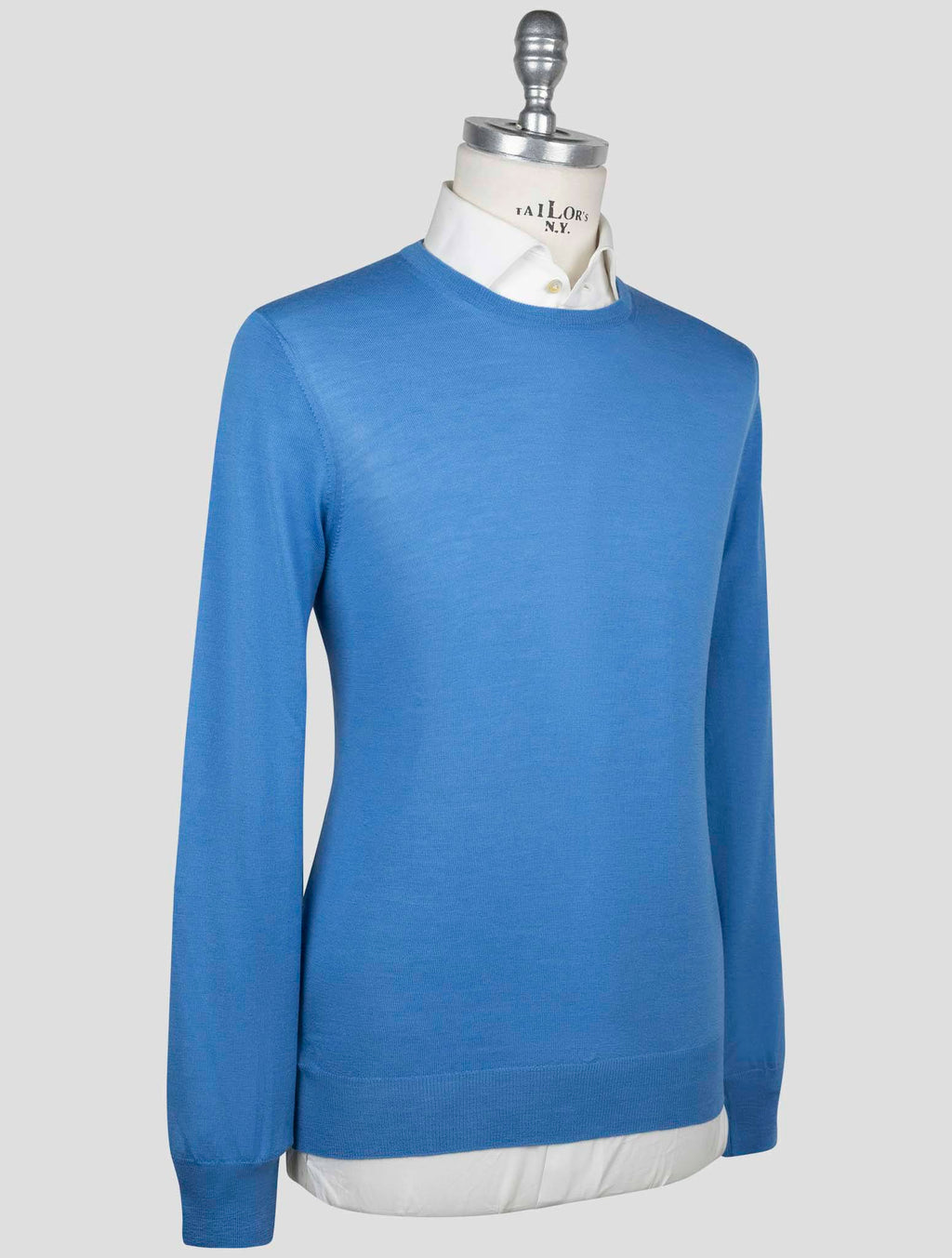 Gran Sasso Gran Sasso Blue Virgin Wool Sweater Crewneck Blue 001
