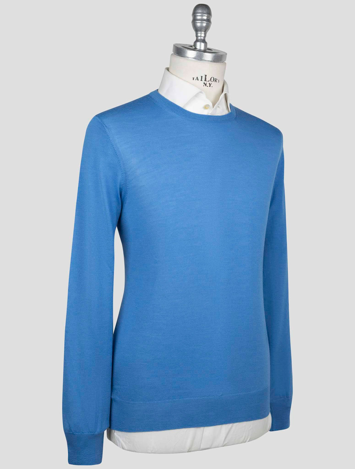 Gran Sasso Gran Sasso Blue Virgin Wool Sweater Crewneck Blue 001