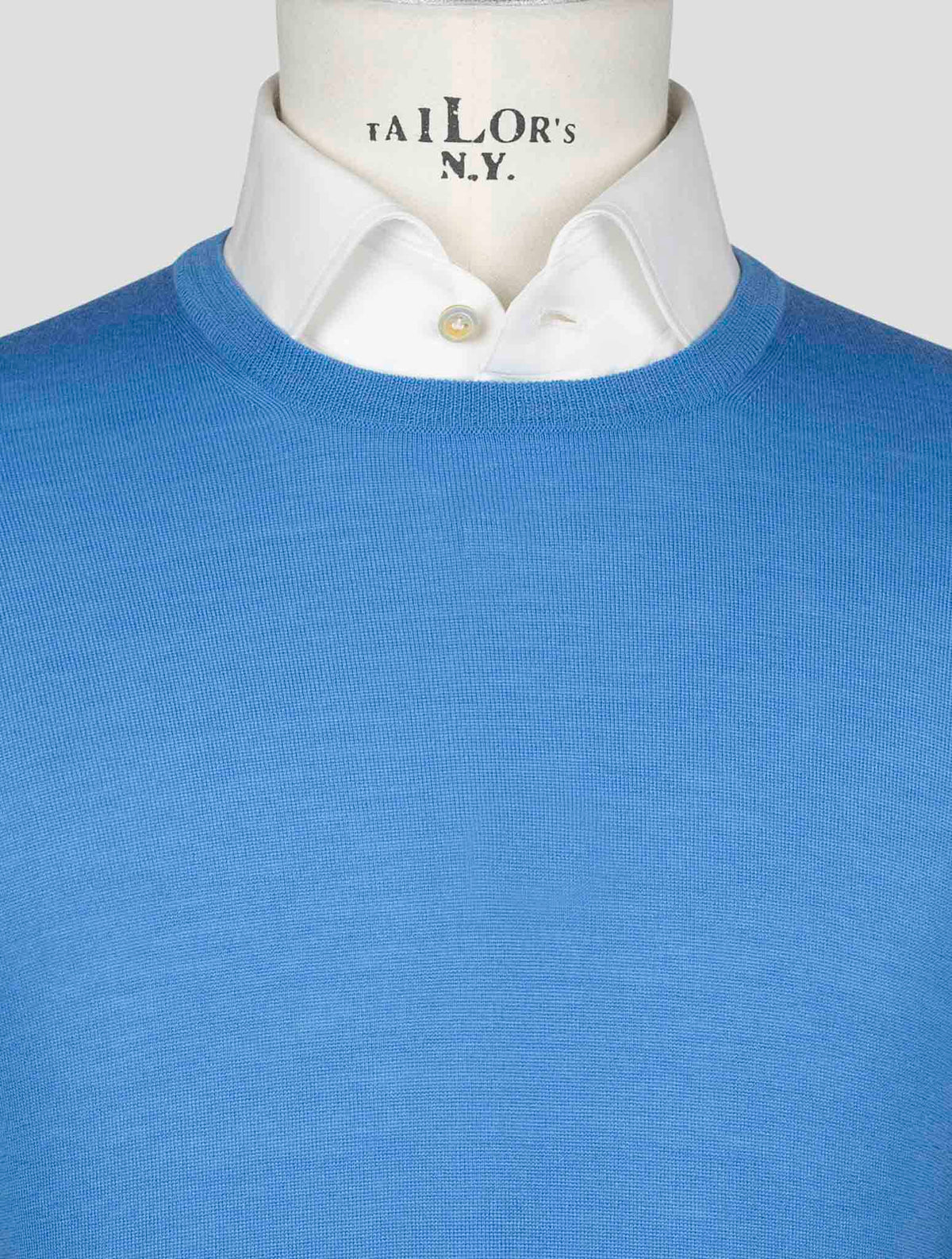 Gran Sasso Blue Virgin Wool Sweater Crewneck