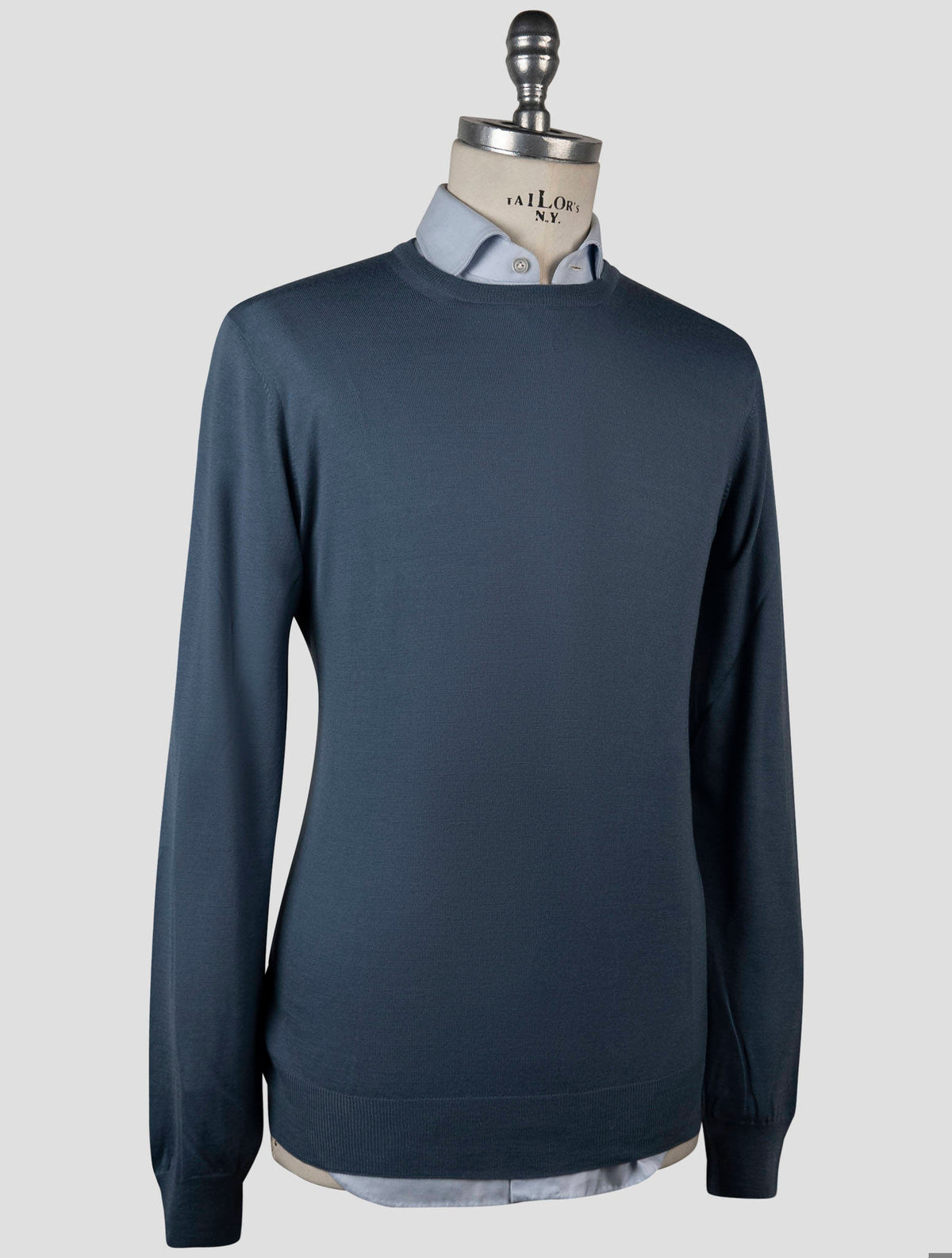 Gran Sasso Gran Sasso Blue Virgin Wool Sweater Crewneck Blue 001