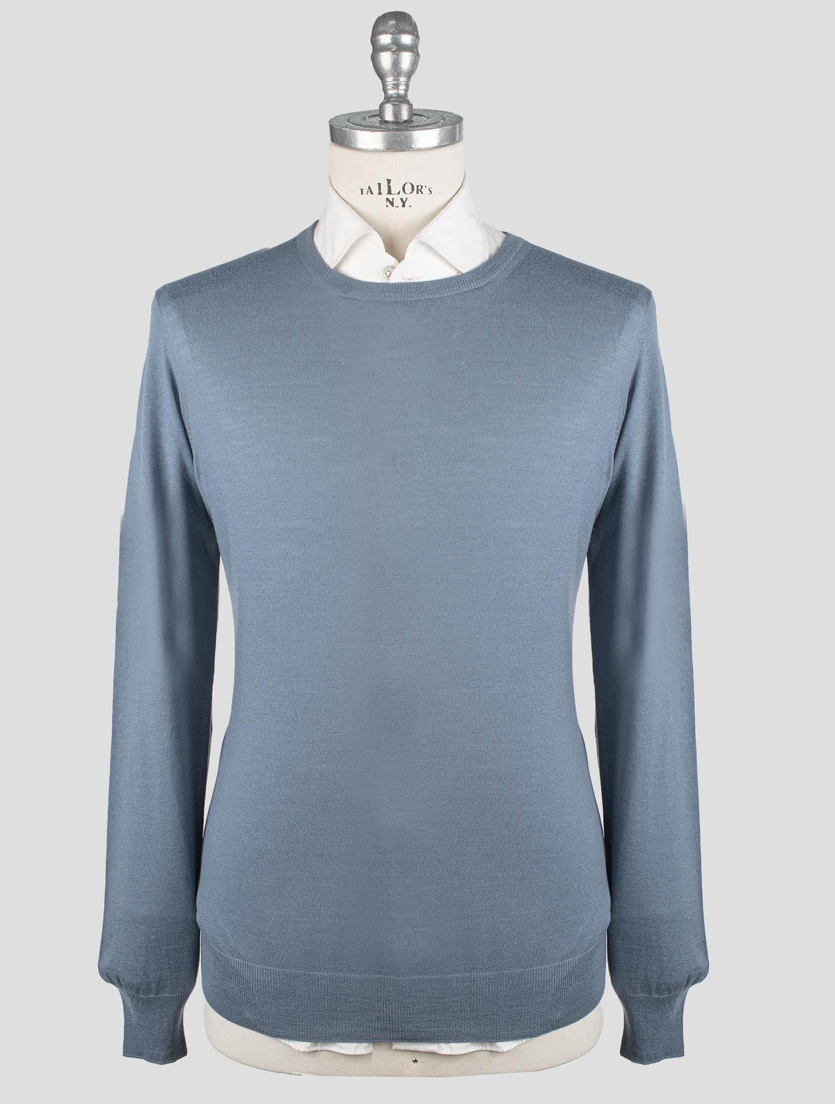 Gran Sasso Blue Virgin Wool Sweater Crewneck