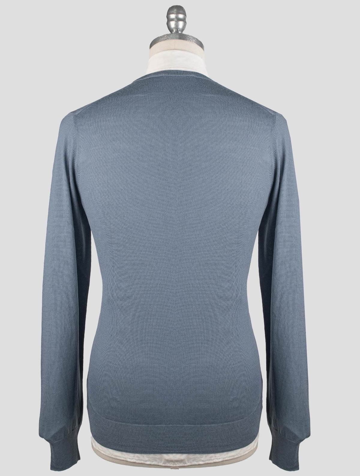 Gran Sasso Blue Virgin Wool Sweater Crewneck