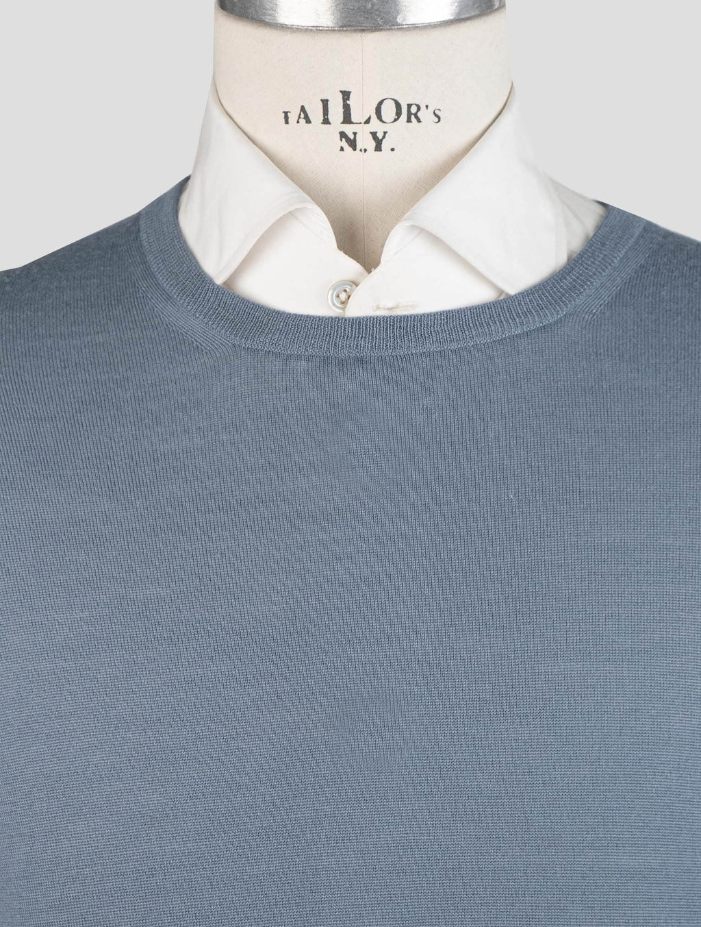 Gran Sasso Blue Virgin Wool Sweater Crewneck