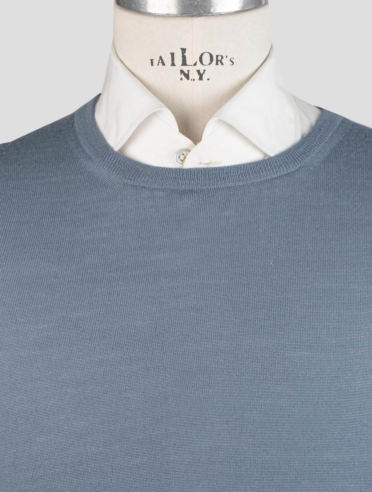 Gran Sasso Blue Virgin Wool Sweater Crewneck