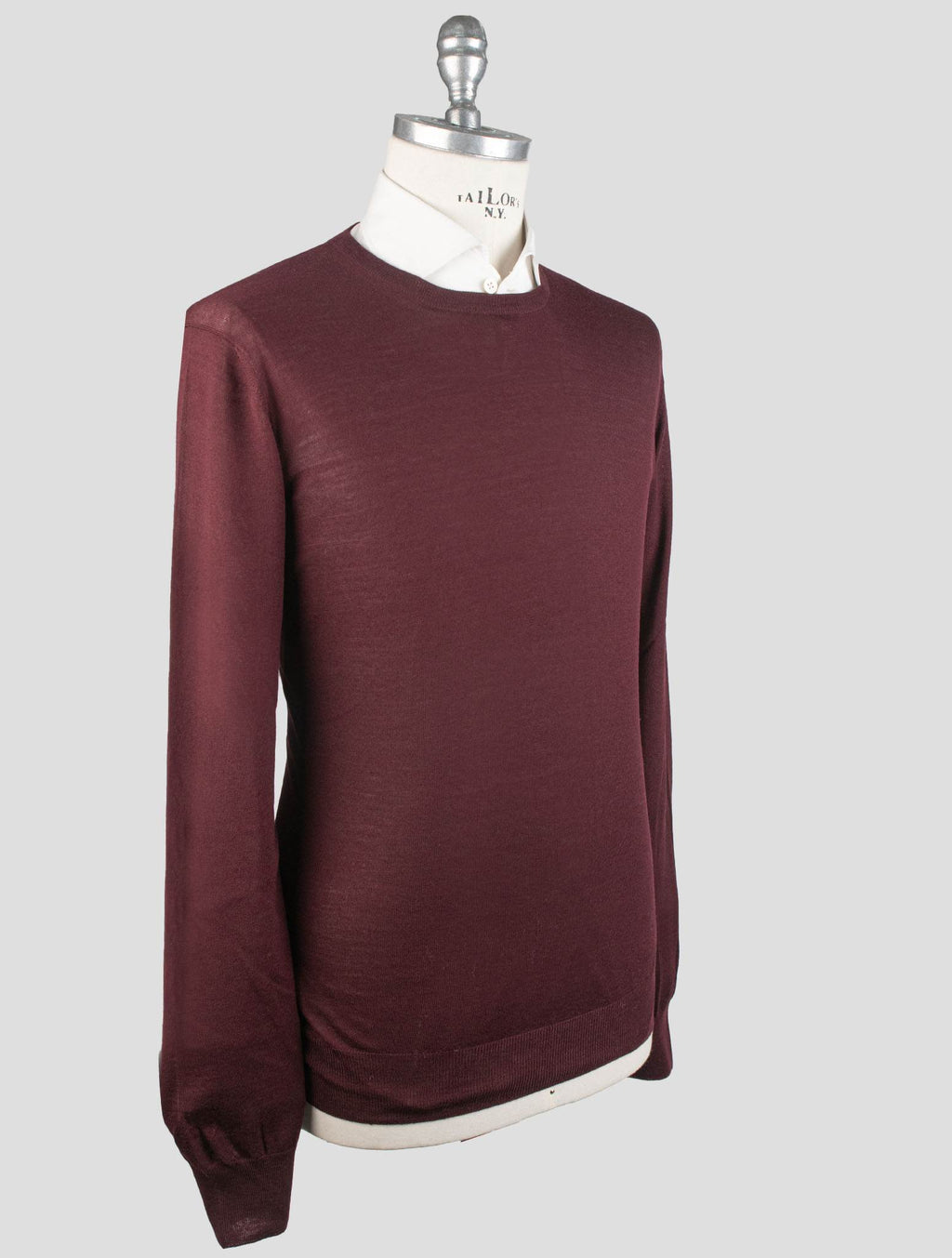 Gran Sasso Gran Sasso Burgundy Virgin Wool Sweater Crewneck Burgundy 001