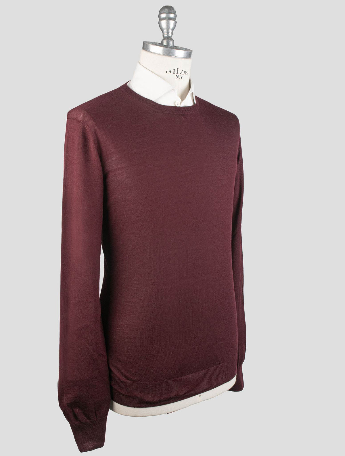 Gran Sasso Gran Sasso Burgundy Virgin Wool Sweater Crewneck Burgundy 001