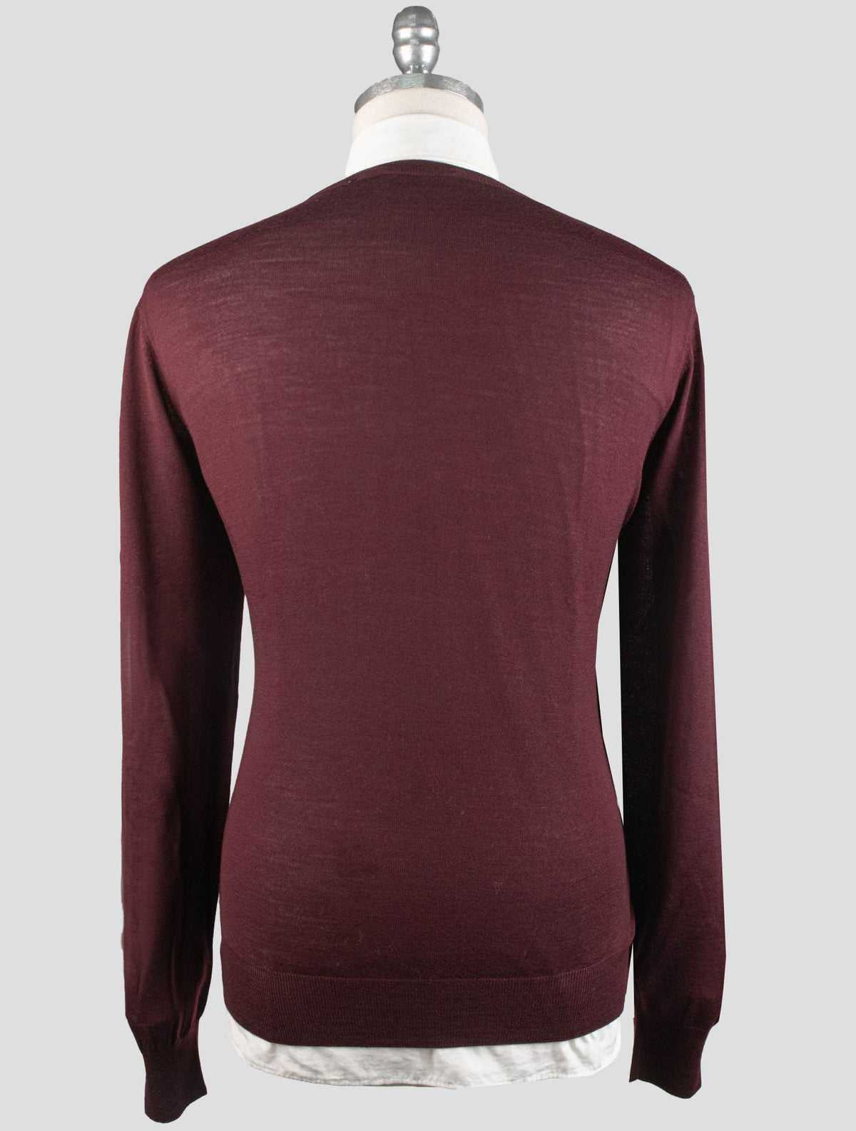 Gran Sasso Burgundy Virgin Wool Sweater Crewneck
