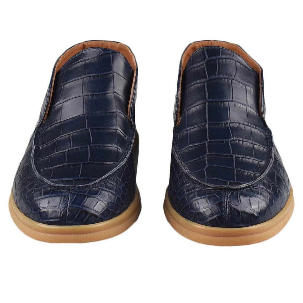 Giorgio's Giorgio's Blue Leather Crocodile Shoes Blue 001