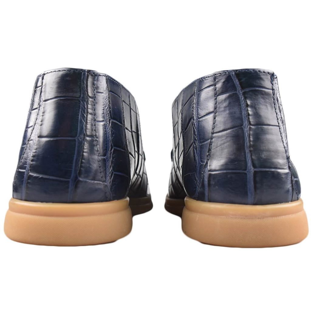 Giorgio's Blue Leather Crocodile Shoes