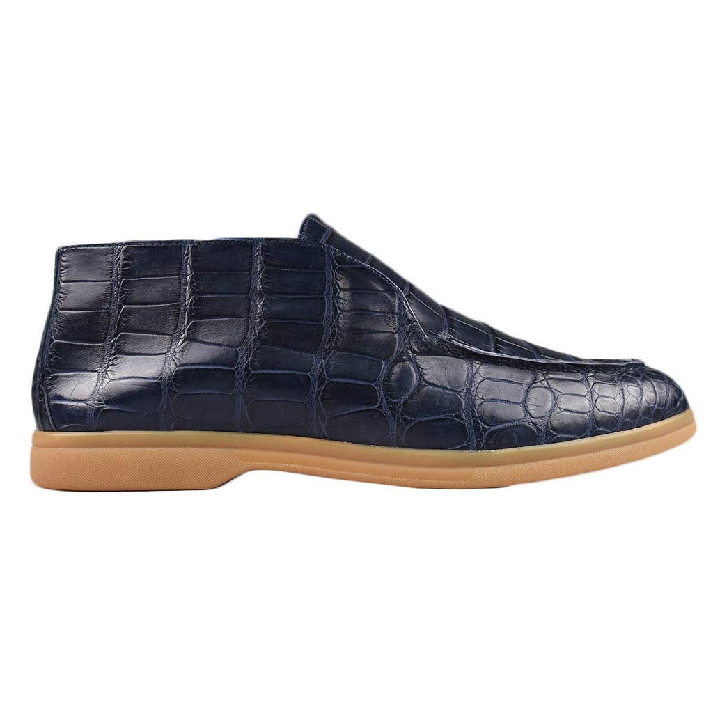 Giorgio's Blue Leather Crocodile Shoes