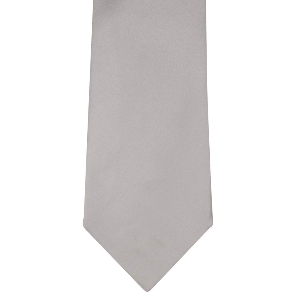 Zilli Light Gray Silk Tie + Pocket Square