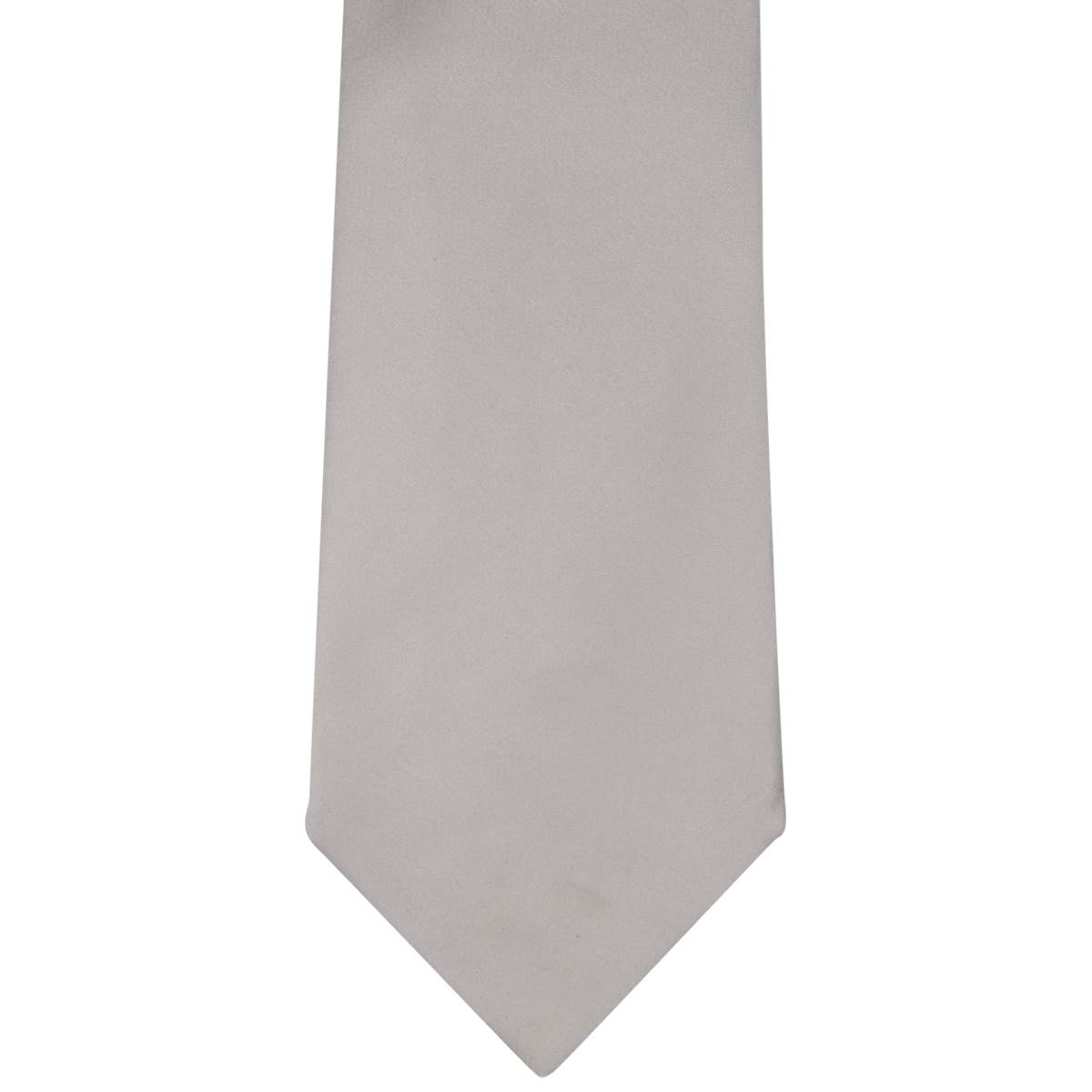 Zilli Light Gray Silk Tie + Pocket Square