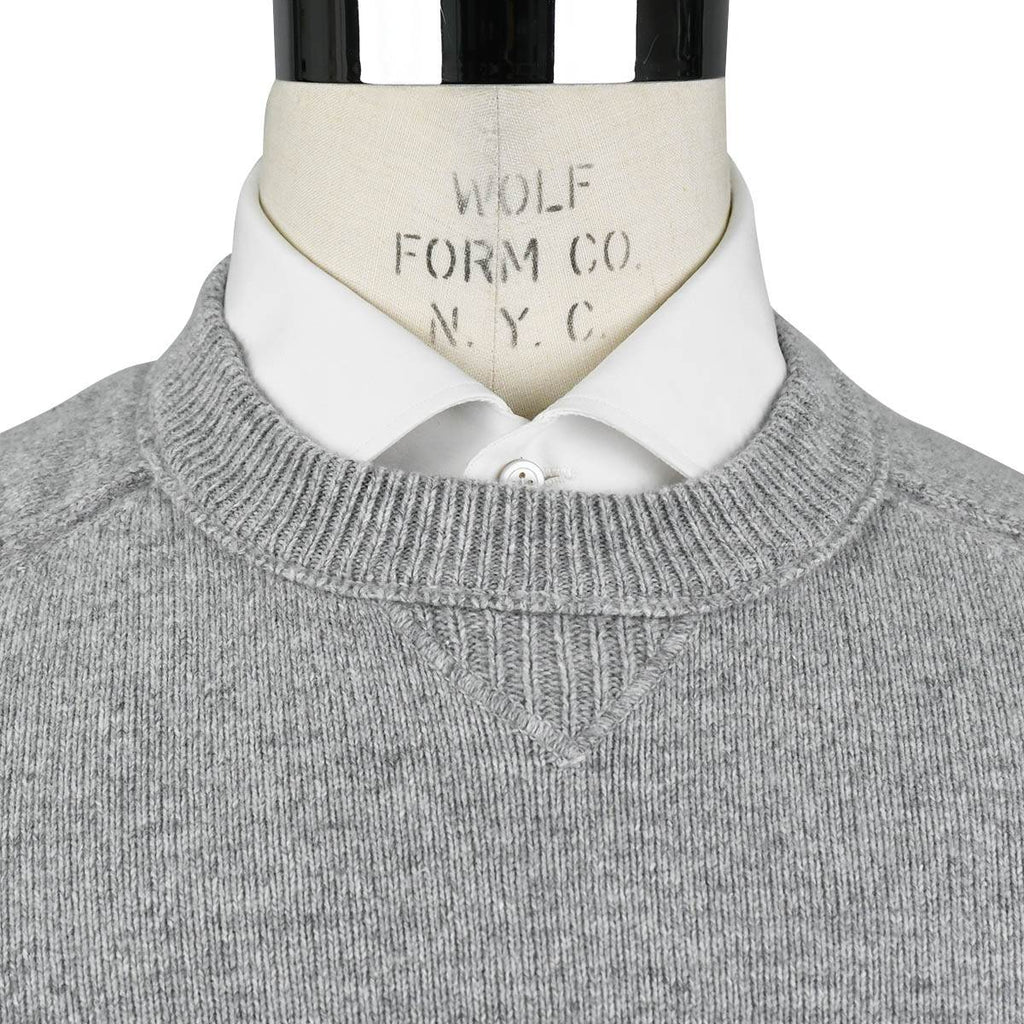 Boss Gray Wool Cotton Pa Sweater Crewneck