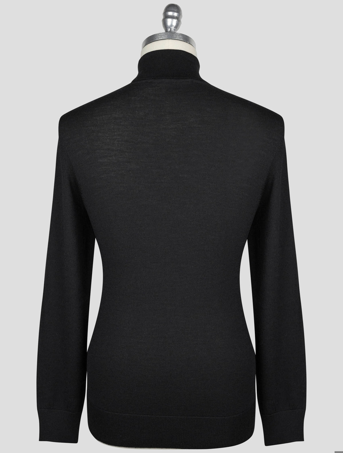 Gran Sasso Black Virgin Wool Pl Sweater Turtleneck