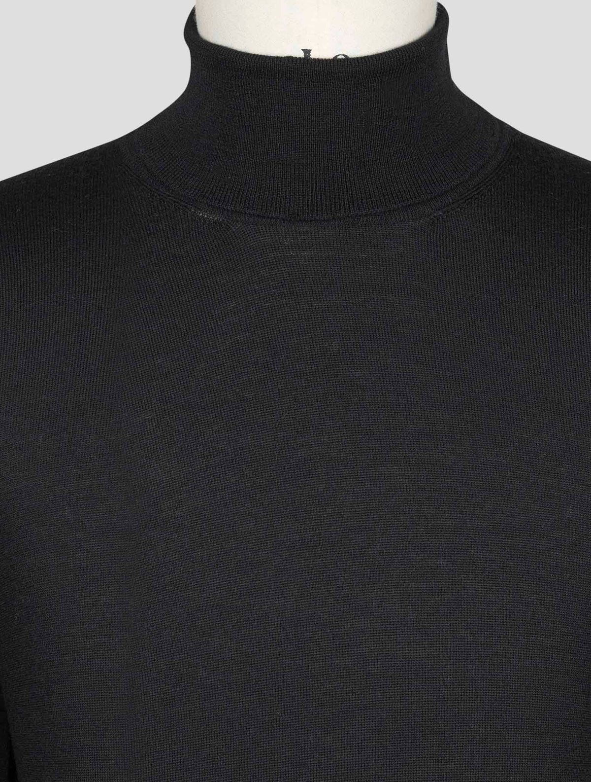 Gran Sasso Black Virgin Wool Pl Sweater Turtleneck