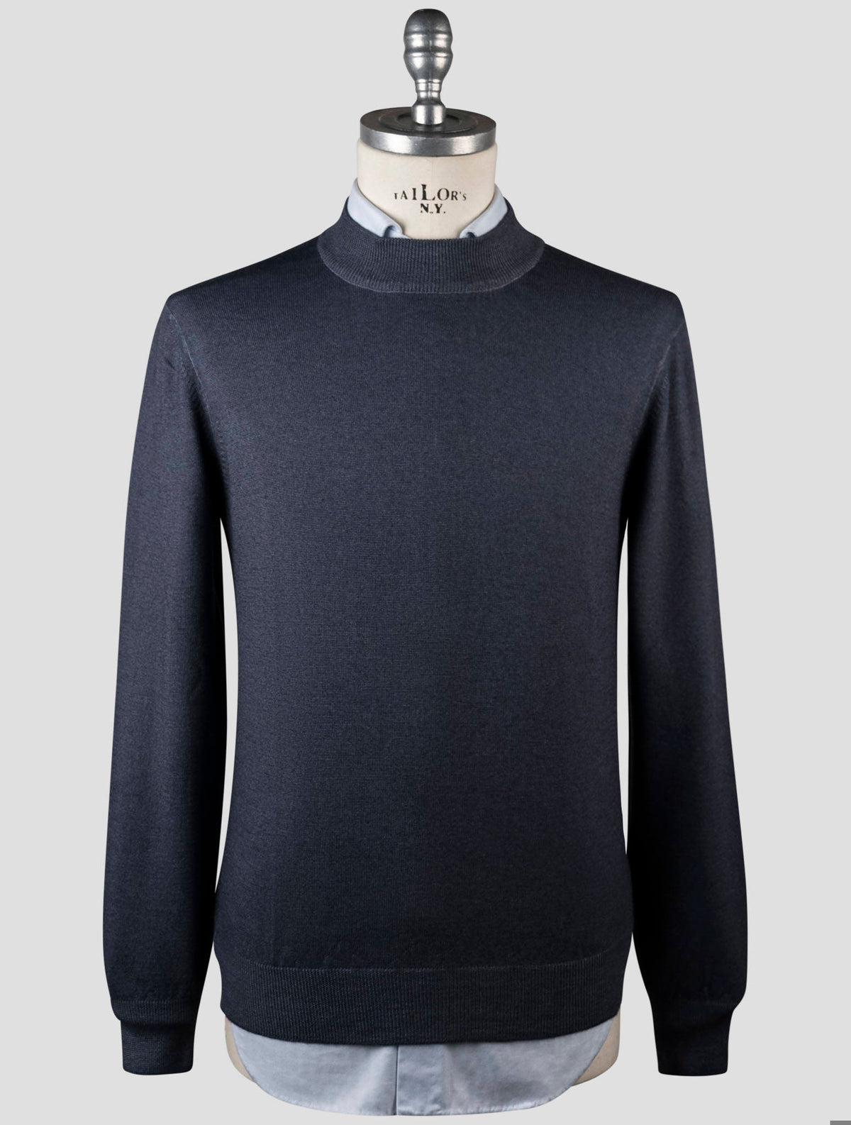Gran Sasso Blue Virgin Wool Sweater Half Neck