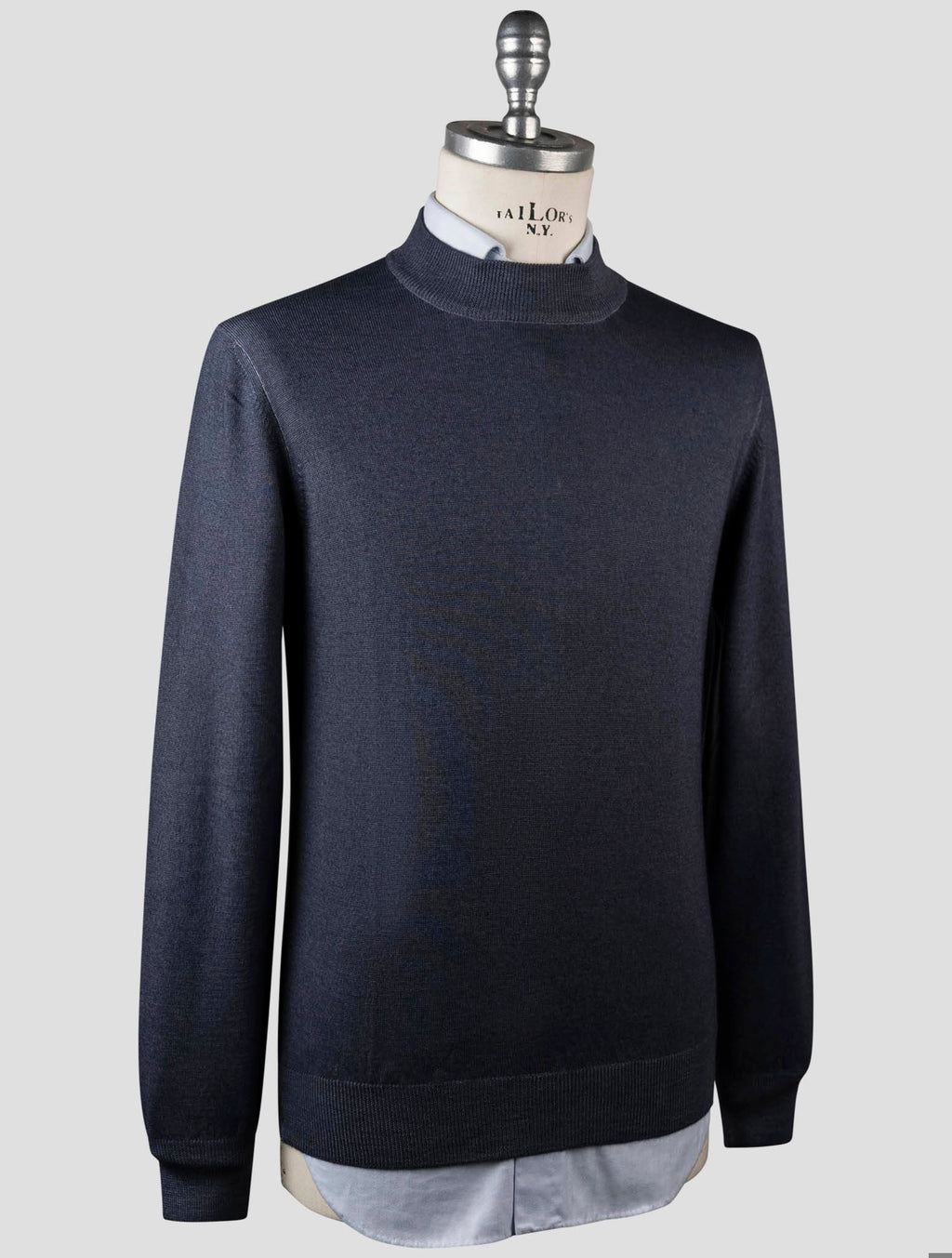Gran Sasso Gran Sasso Blue Virgin Wool Sweater Half Neck Blue 001