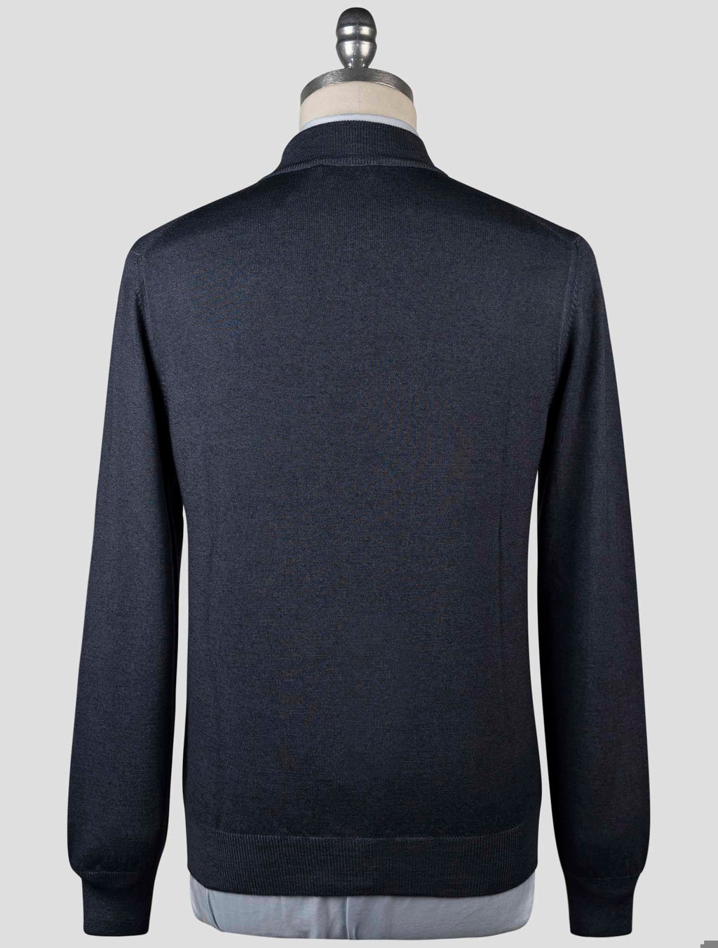 Gran Sasso Blue Virgin Wool Sweater Half Neck