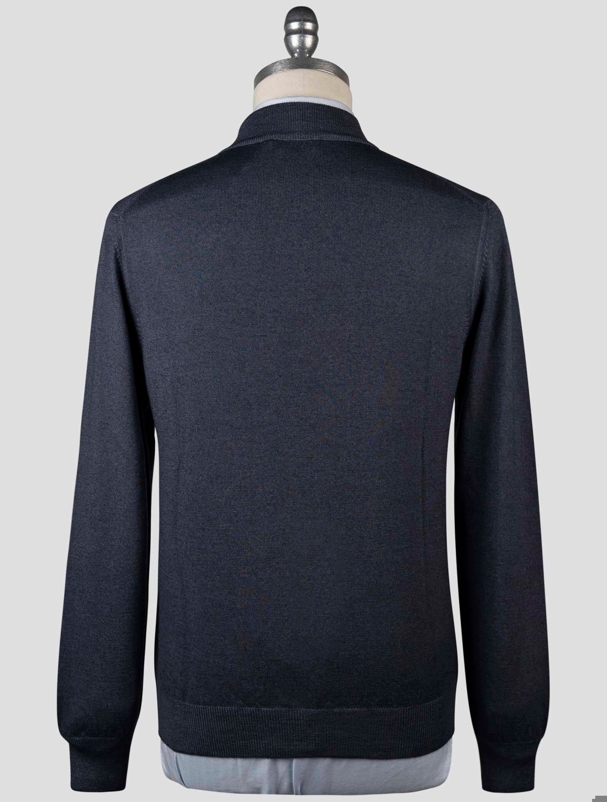 Gran Sasso Blue Virgin Wool Sweater Half Neck
