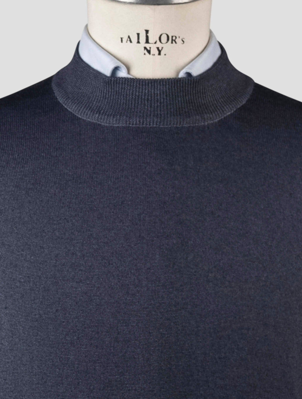 Gran Sasso Blue Virgin Wool Sweater Half Neck